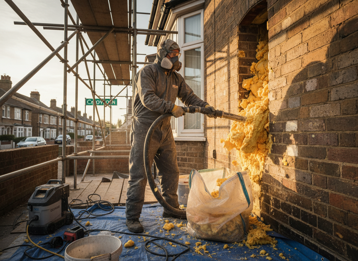 Cavity Wall Spray Foam Removal in Croydon, Greater London